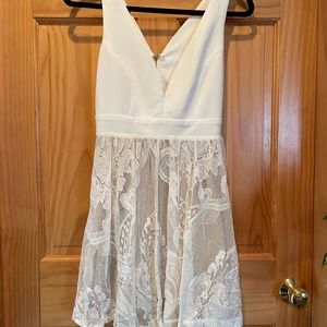 Short white and nude dress